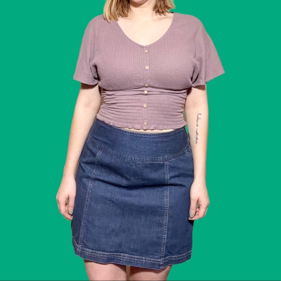 Y2K/ Early 2000's Dusky Pink Cropped Blouse - Picture 3 of 5